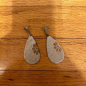 Silver flower earrings